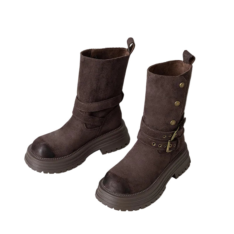 Women's Vintage Buckle Boots