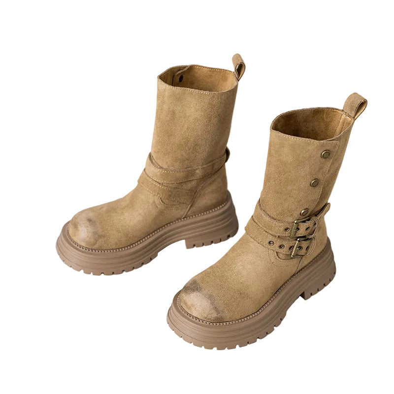 Women's Vintage Buckle Boots