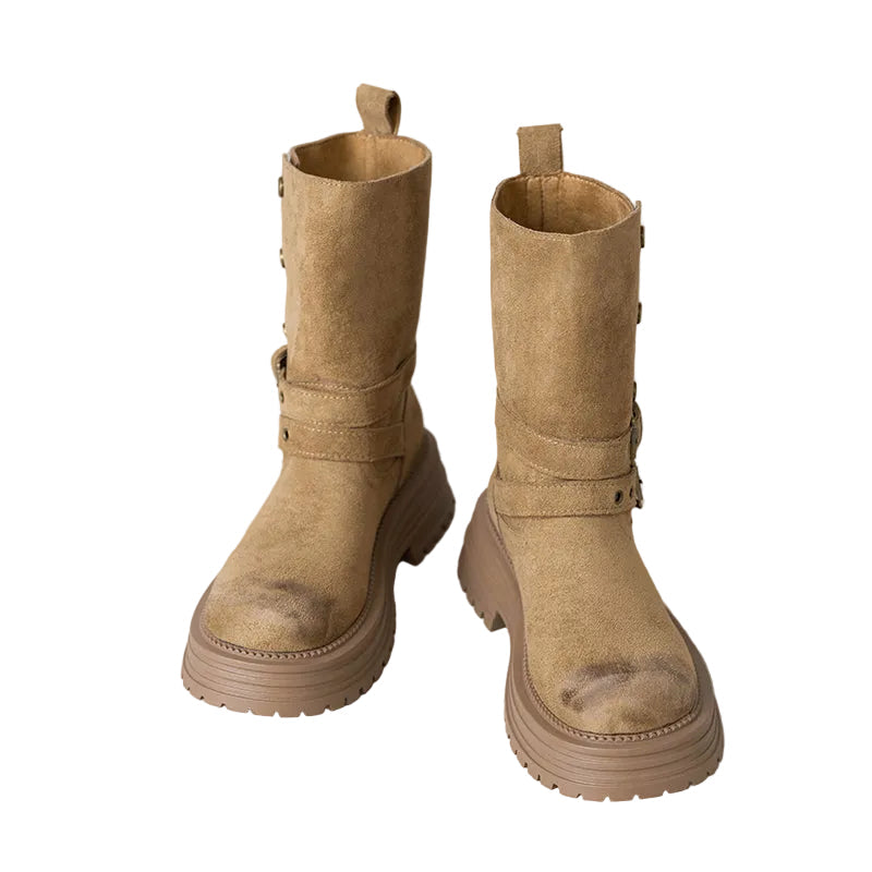 Women's Vintage Buckle Boots