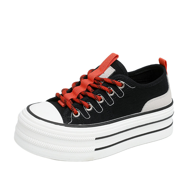 Women's Stacked Platform Canvas Sneakers