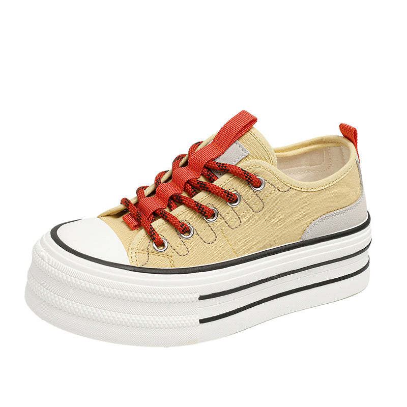 Women's Stacked Platform Canvas Sneakers