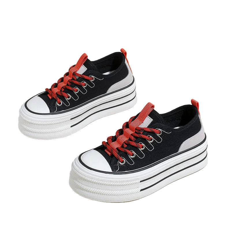 Women's Stacked Platform Canvas Sneakers