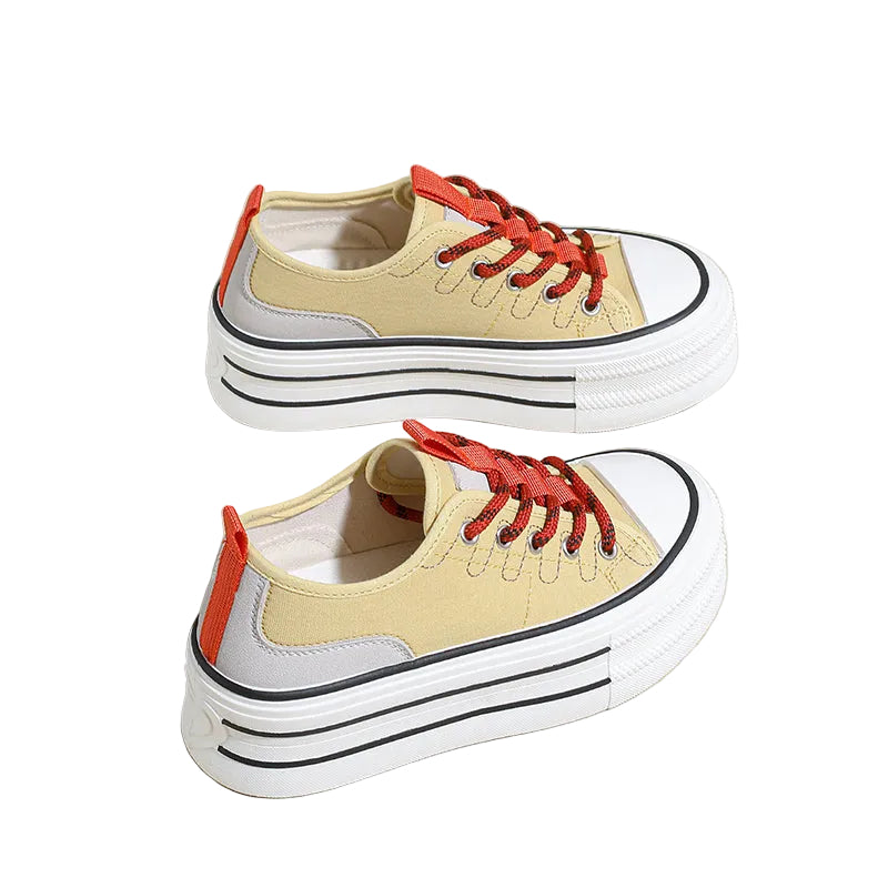 Women's Stacked Platform Canvas Sneakers
