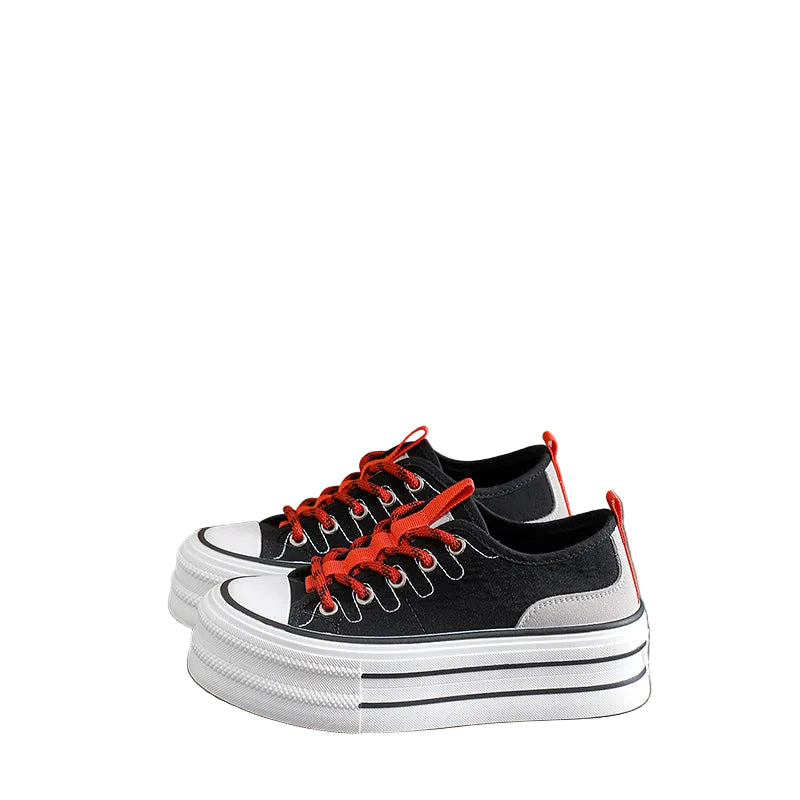 Women's Stacked Platform Canvas Sneakers