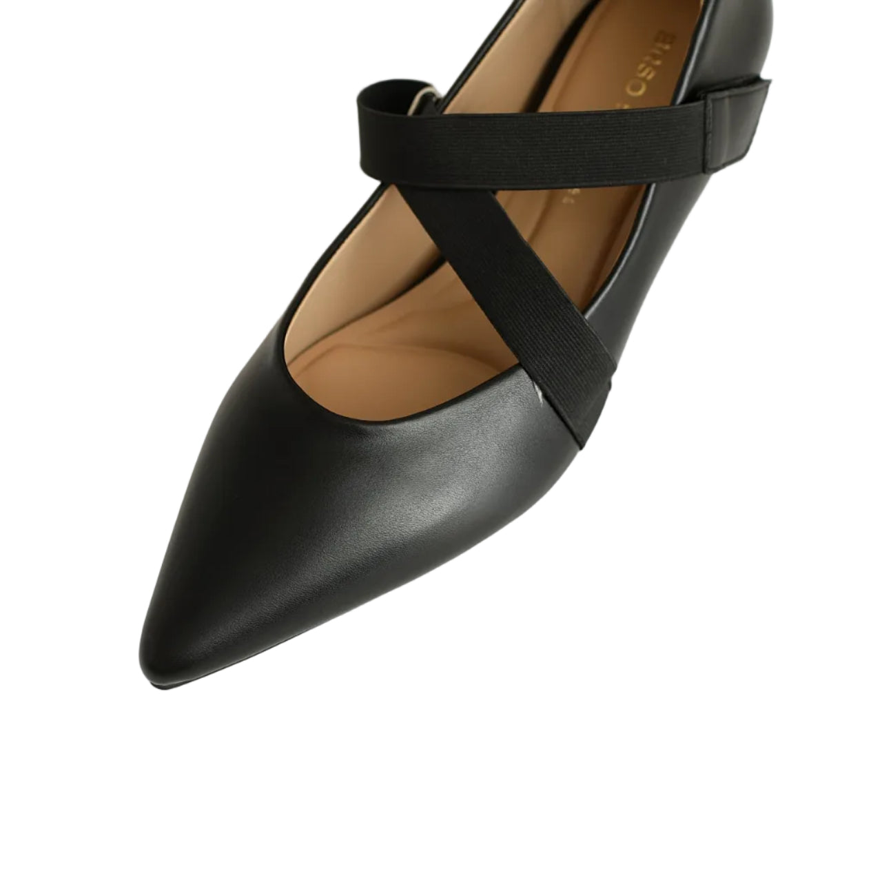 CROSS STRAP POINTED TOE KITTEN HEELS
