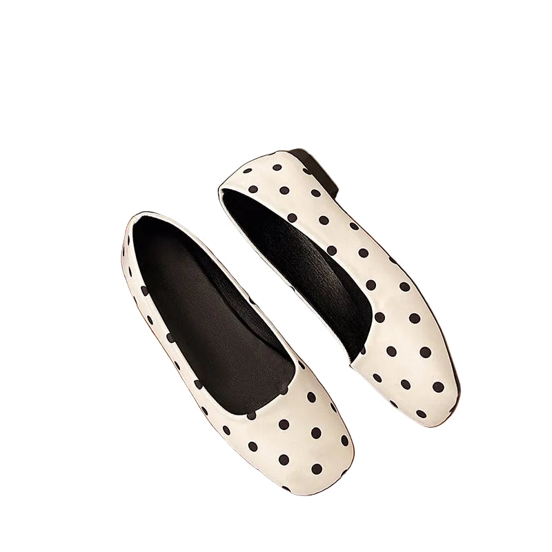 POLKA DOT SQUARE TOE BALLET FLATS