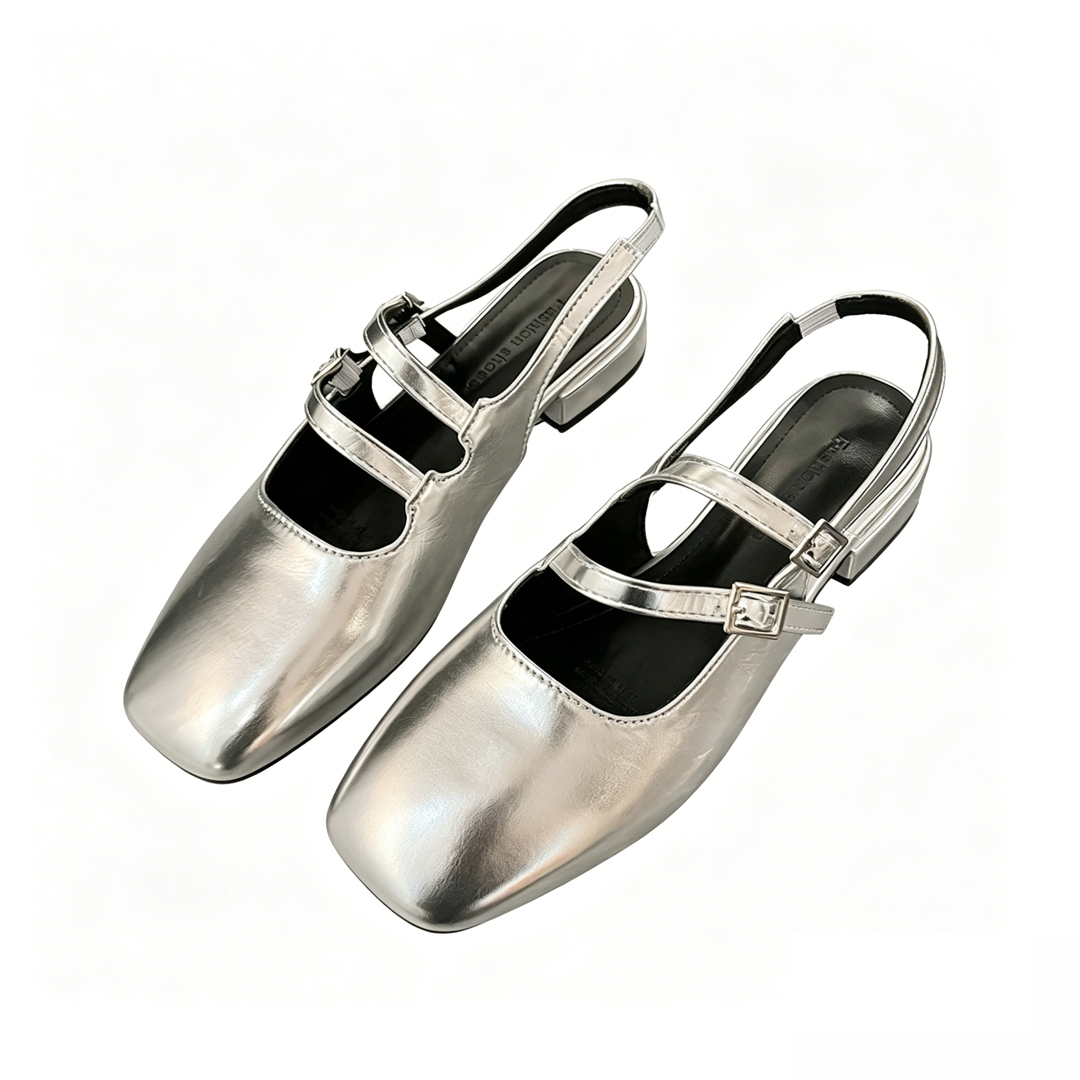 METALLIC SILVER SLINGBACK MARY JANES