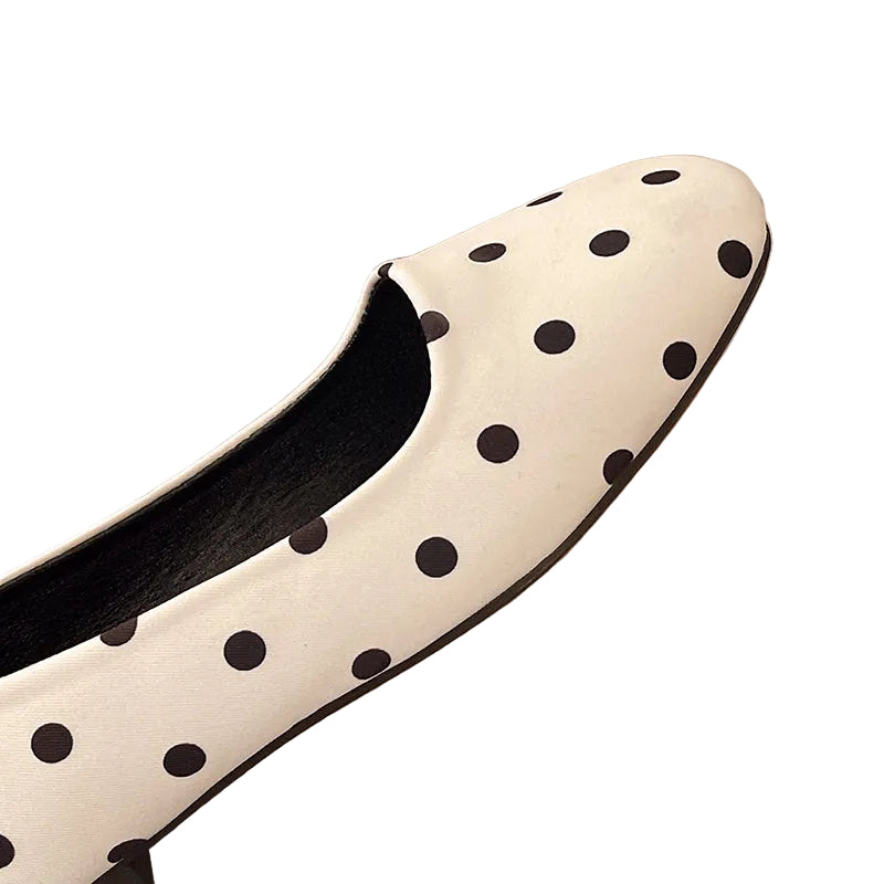 POLKA DOT SQUARE TOE BALLET FLATS