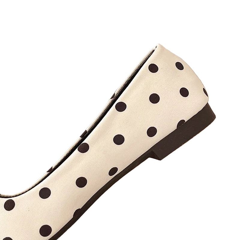 POLKA DOT SQUARE TOE BALLET FLATS