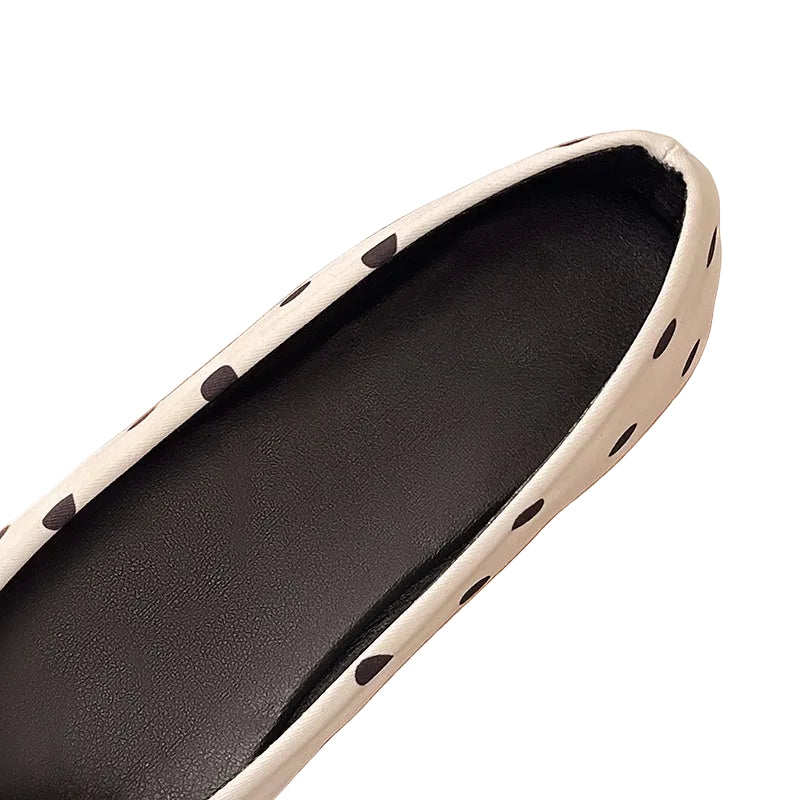 POLKA DOT SQUARE TOE BALLET FLATS
