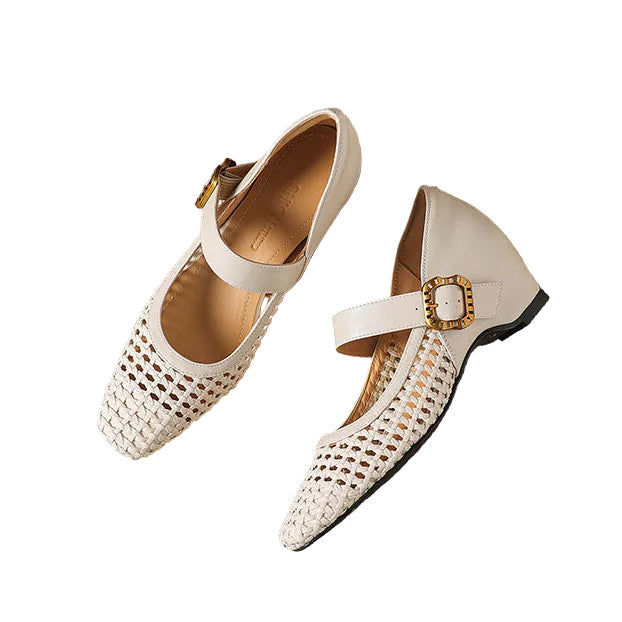 WOVEN MARY JANE HEELS