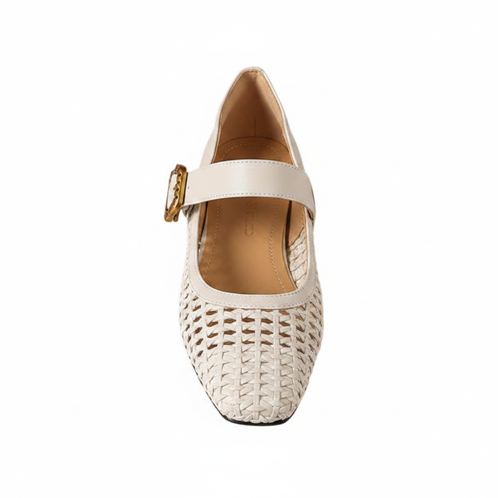 WOVEN MARY JANE HEELS