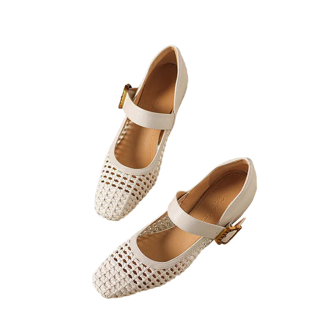WOVEN MARY JANE HEELS