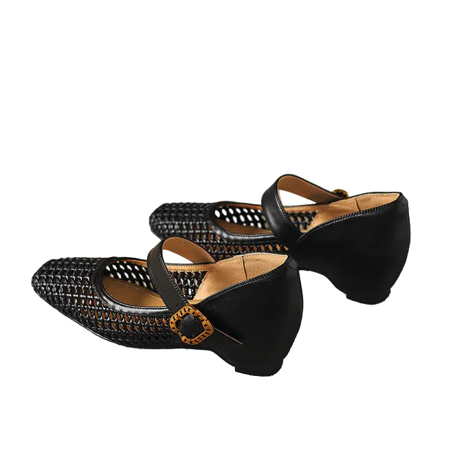 WOVEN MARY JANE HEELS