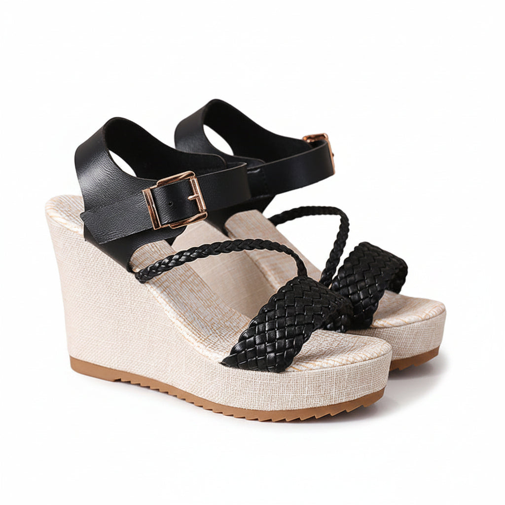 BRAIDED STRAP ESPADRILLE WEDGES
