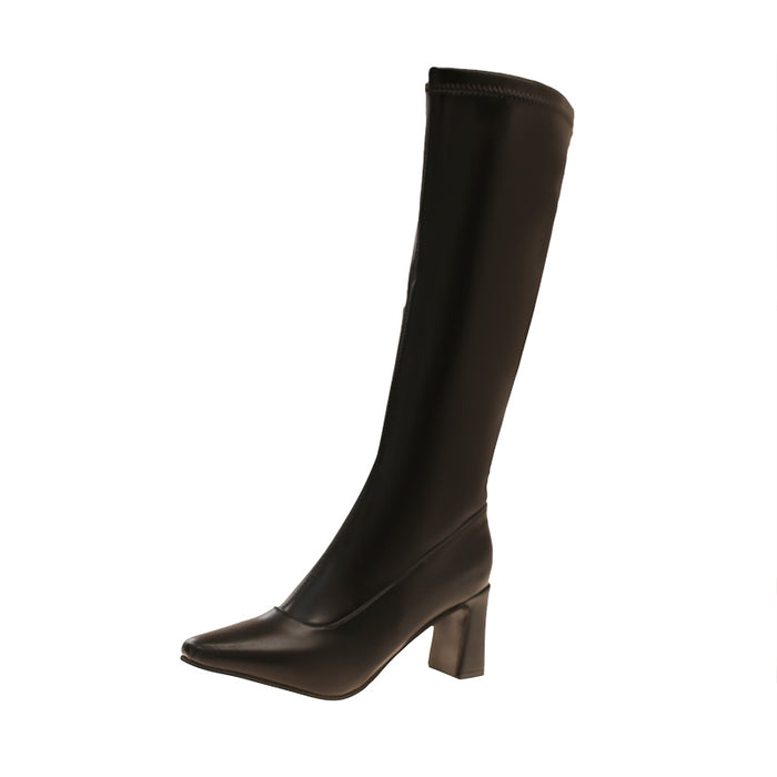POINTED TOE KNEE-HIGH BOOTS