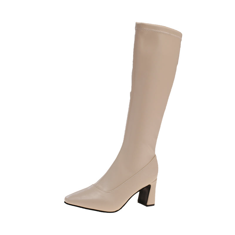 POINTED TOE KNEE-HIGH BOOTS