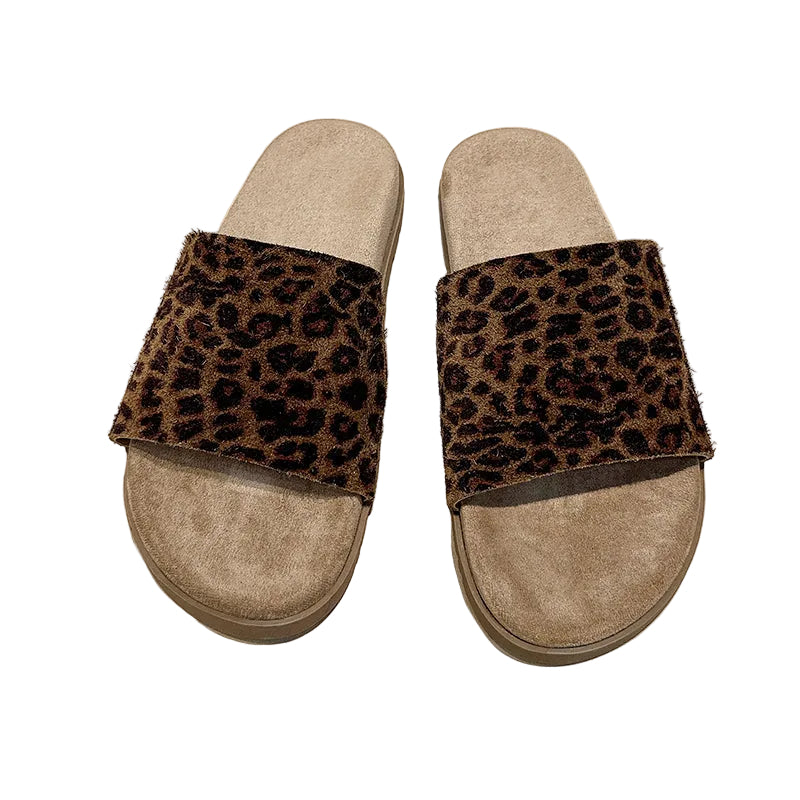 FAUX SUEDE SLIDE SANDALS