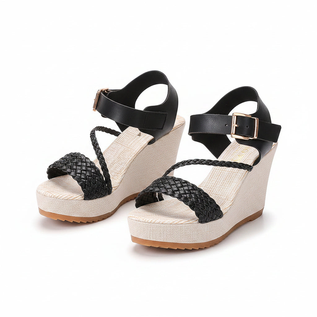 BRAIDED STRAP ESPADRILLE WEDGES
