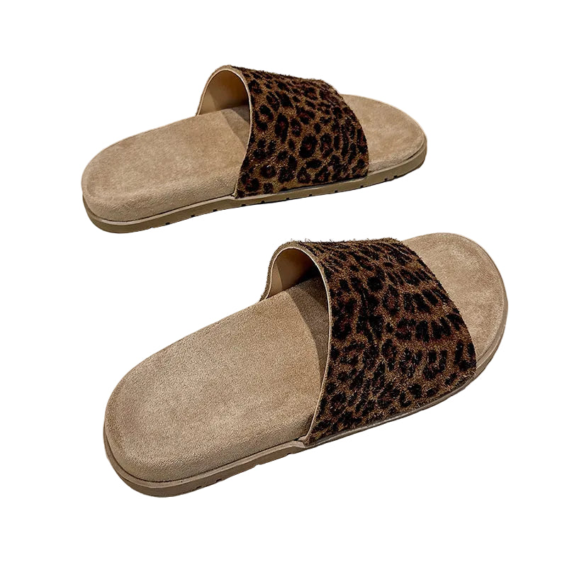 FAUX SUEDE SLIDE SANDALS