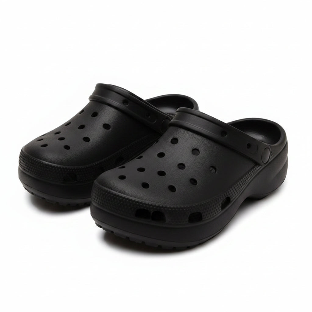 PLATFORM CLOGS WITH HEEL STRAP