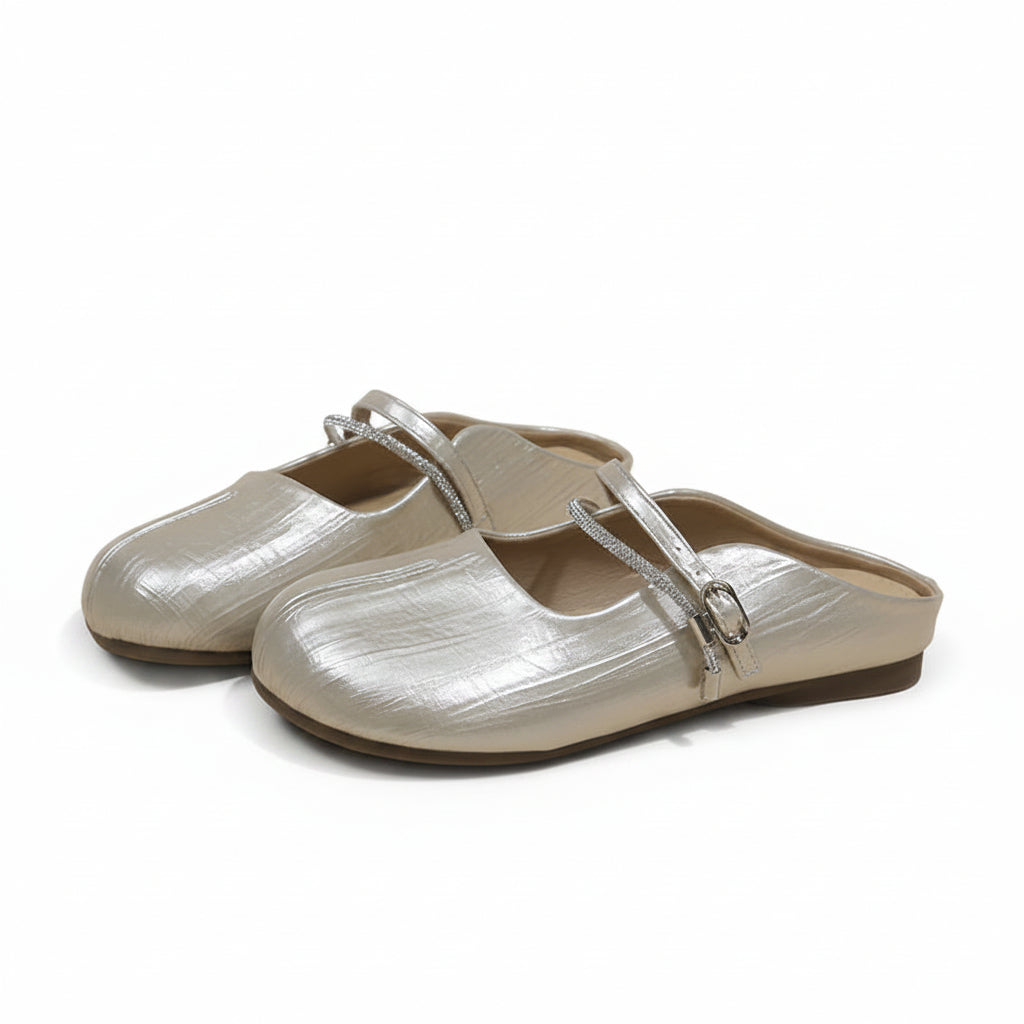 METALLIC BACKLESS MULES