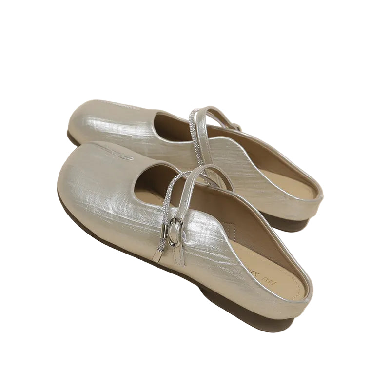 METALLIC BACKLESS MULES