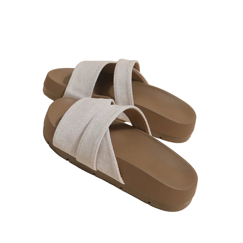 CROSS-STRAP SLIDES