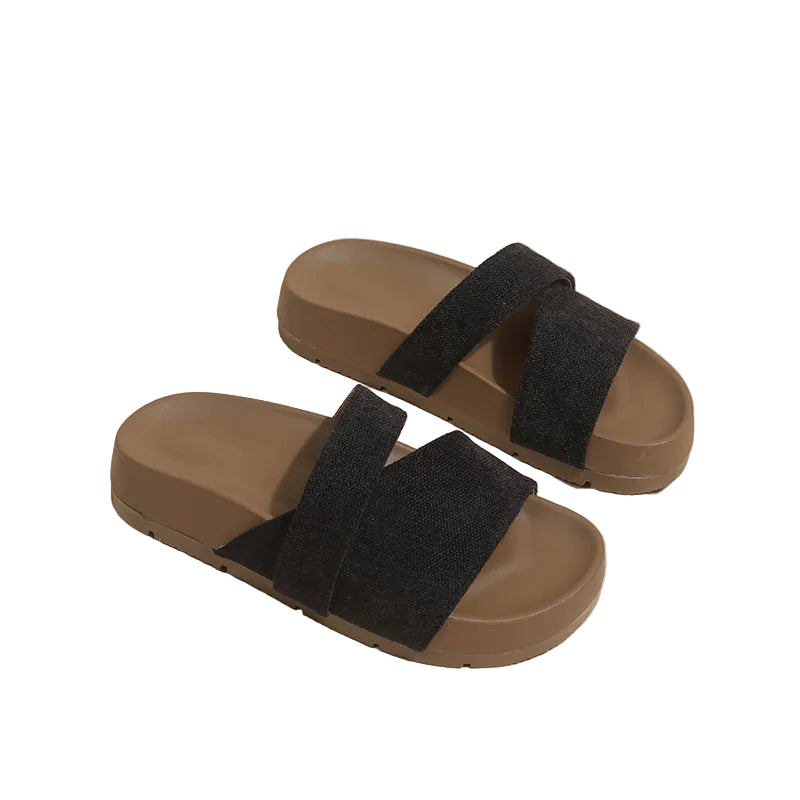 CROSS-STRAP SLIDES