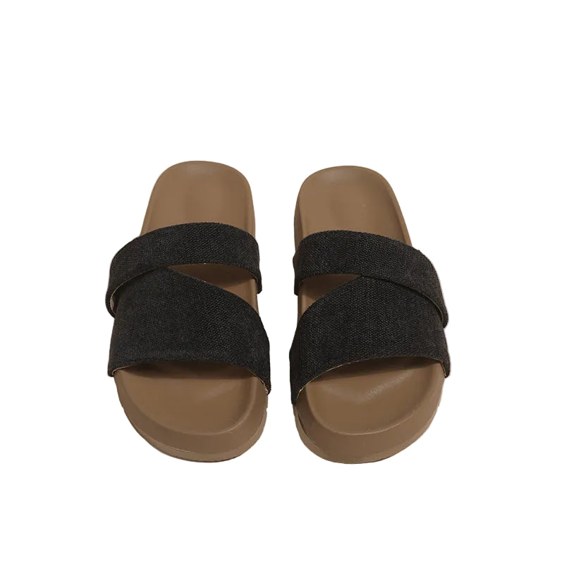 CROSS-STRAP SLIDES