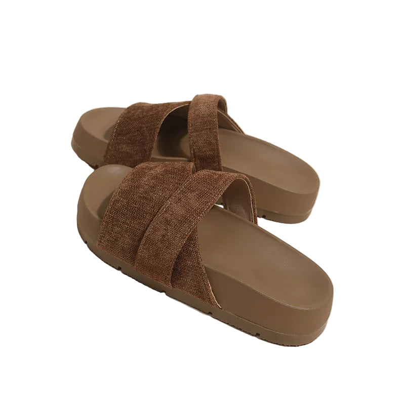 CROSS-STRAP SLIDES