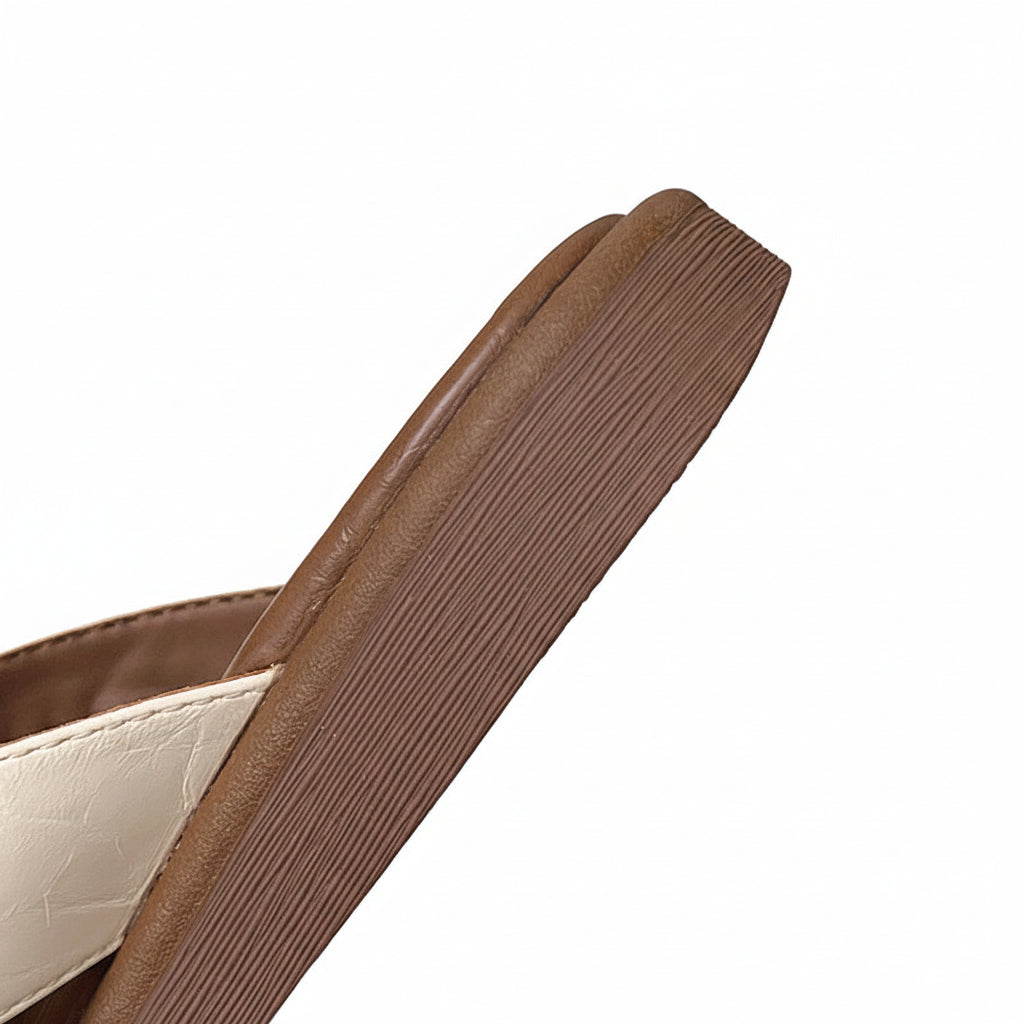 MINIMALIST CRISS CROSS PLATFORM SLIDES