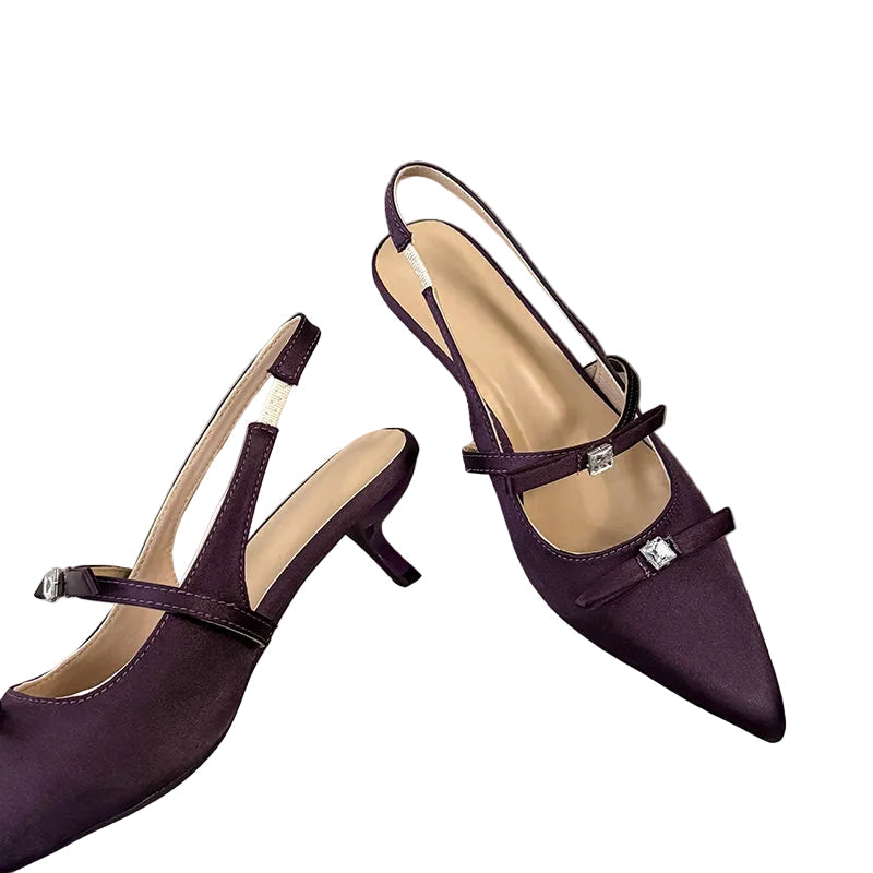 Women's Pointed Toe Slingback Heels