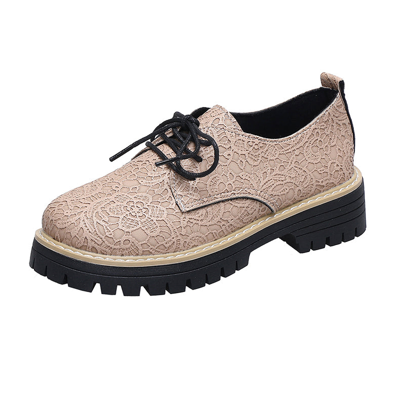 FLORAL EMBOSSED DERBY SHOES