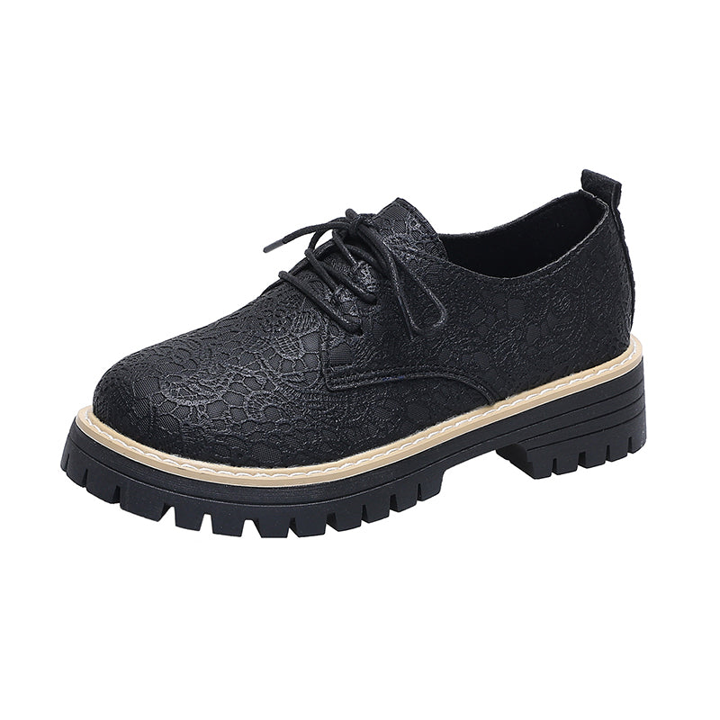 FLORAL EMBOSSED DERBY SHOES