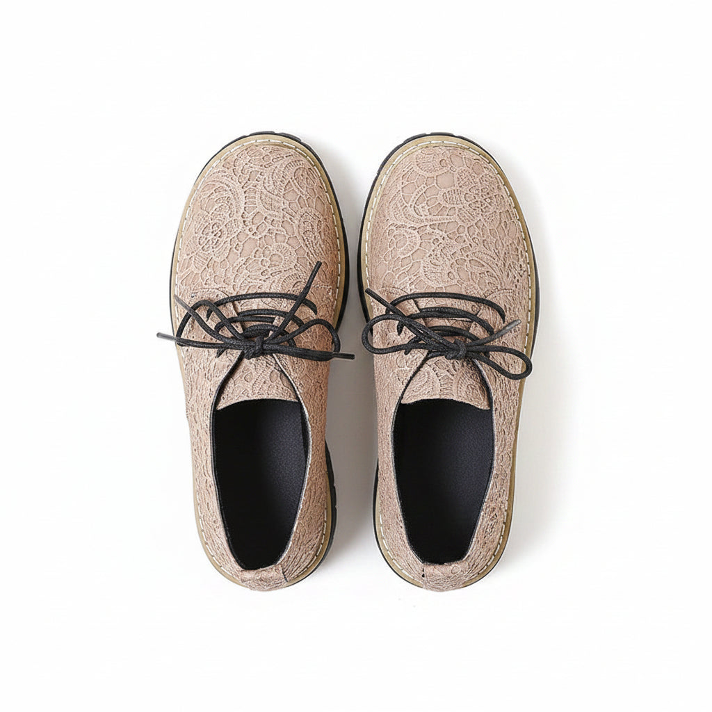 FLORAL EMBOSSED DERBY SHOES