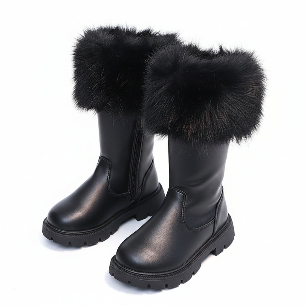 GIRL'S FAUX FUR TRIM WINTER BOOTS