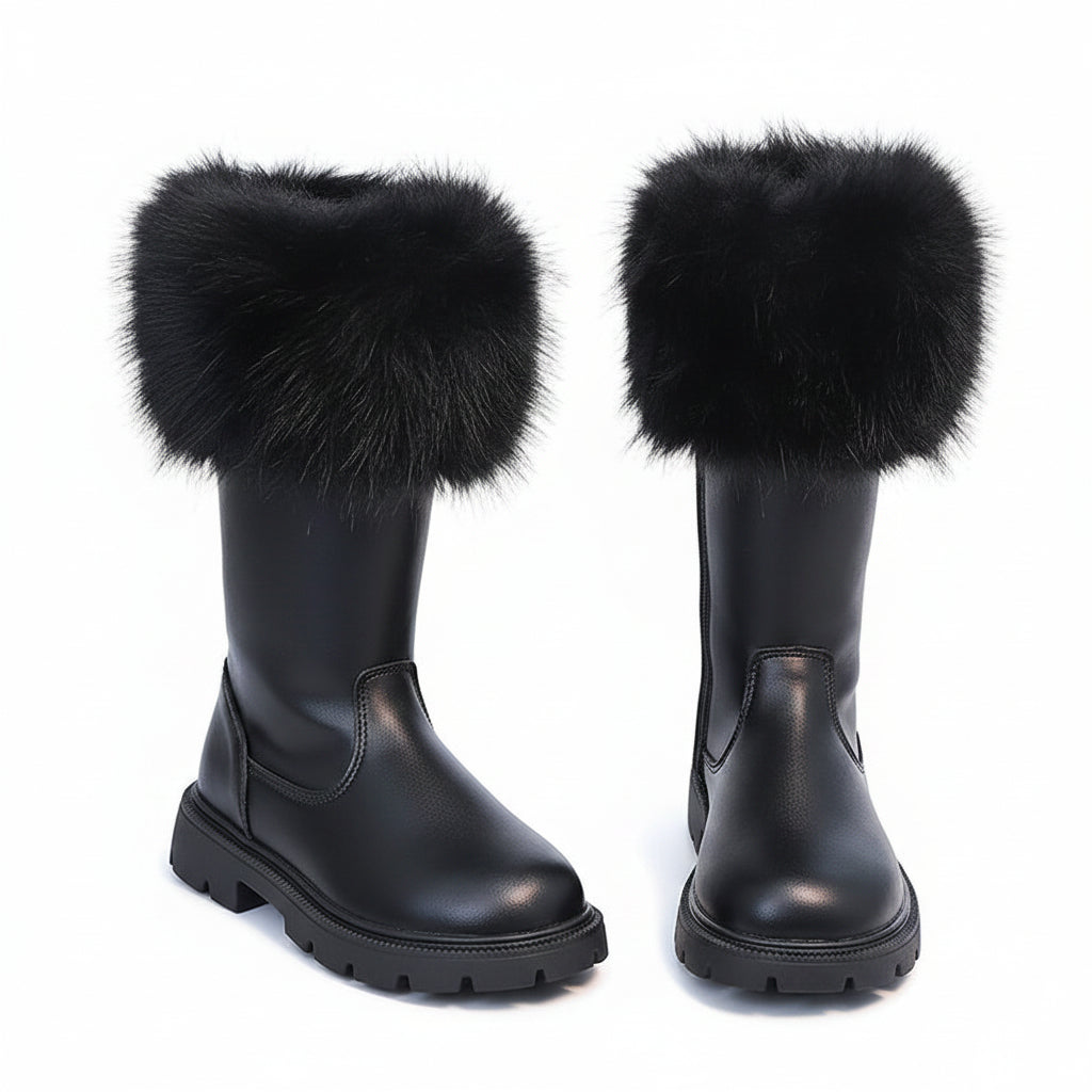 GIRL'S FAUX FUR TRIM WINTER BOOTS
