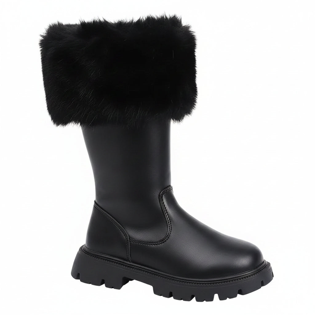 GIRL'S FAUX FUR TRIM WINTER BOOTS