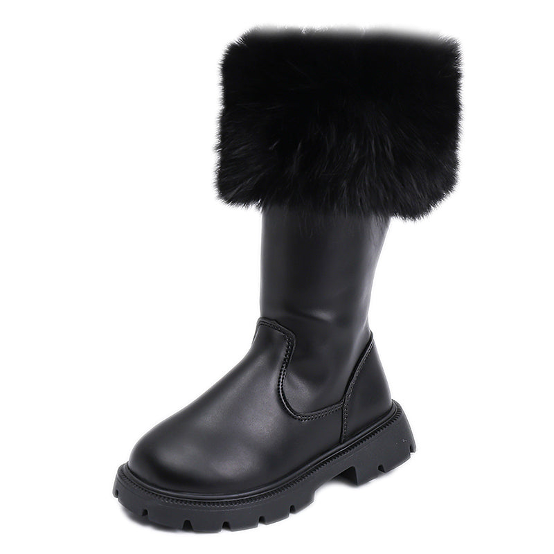 FAUX FUR TRIM WINTER BOOTS