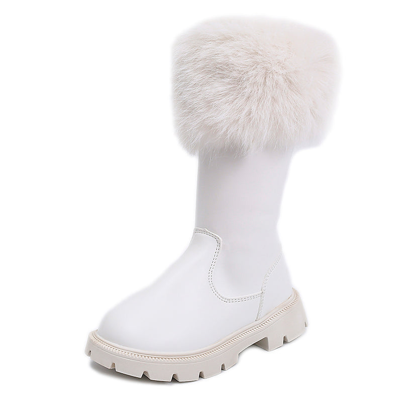 GIRL'S FAUX FUR TRIM WINTER BOOTS