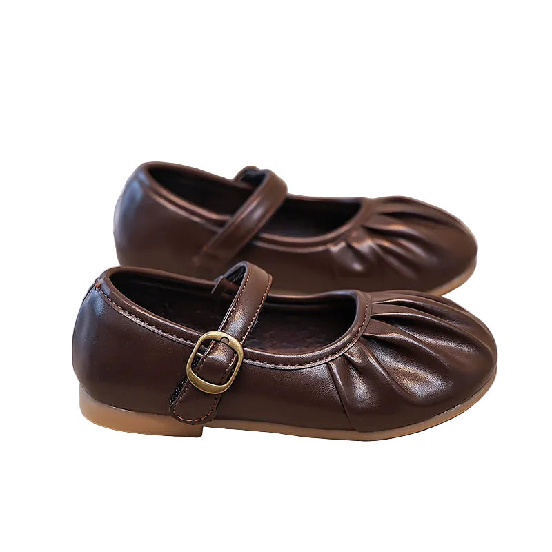 GIRLS' PLEATED MARY JANE FLATS