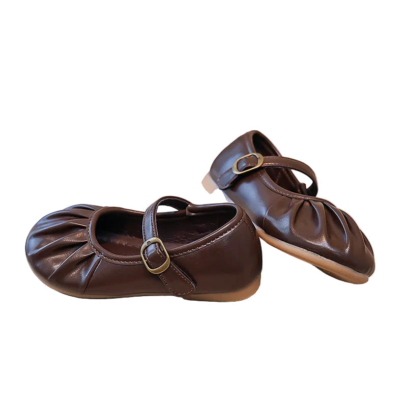GIRLS' PLEATED MARY JANE FLATS