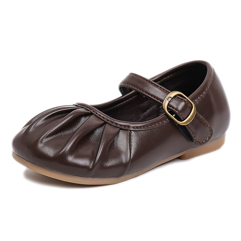 GIRLS' PLEATED MARY JANE FLATS