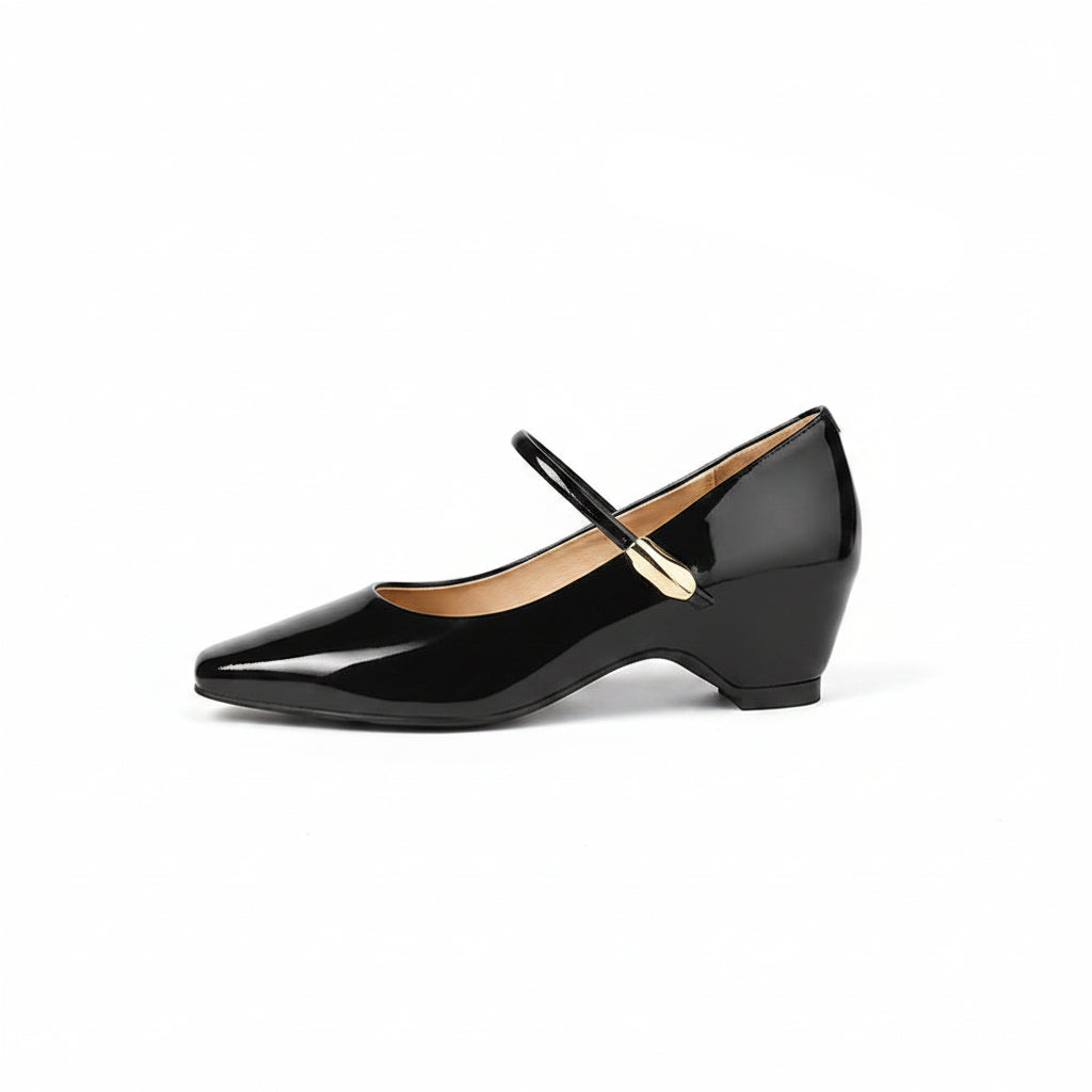 PATENT VEGAN LEATHER MARY JANE HEELS