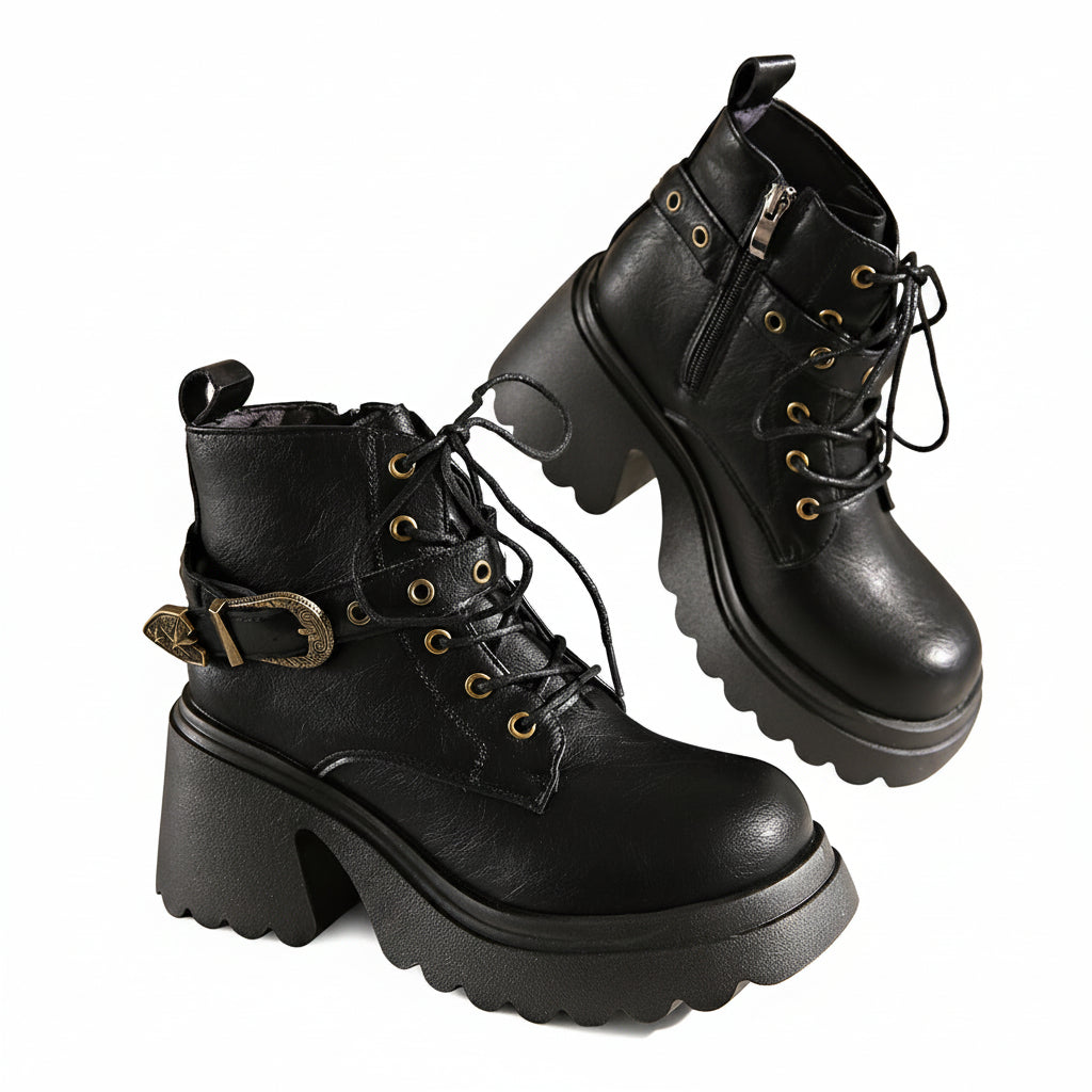 GOTHIC PLATFORM COMBAT BOOTS