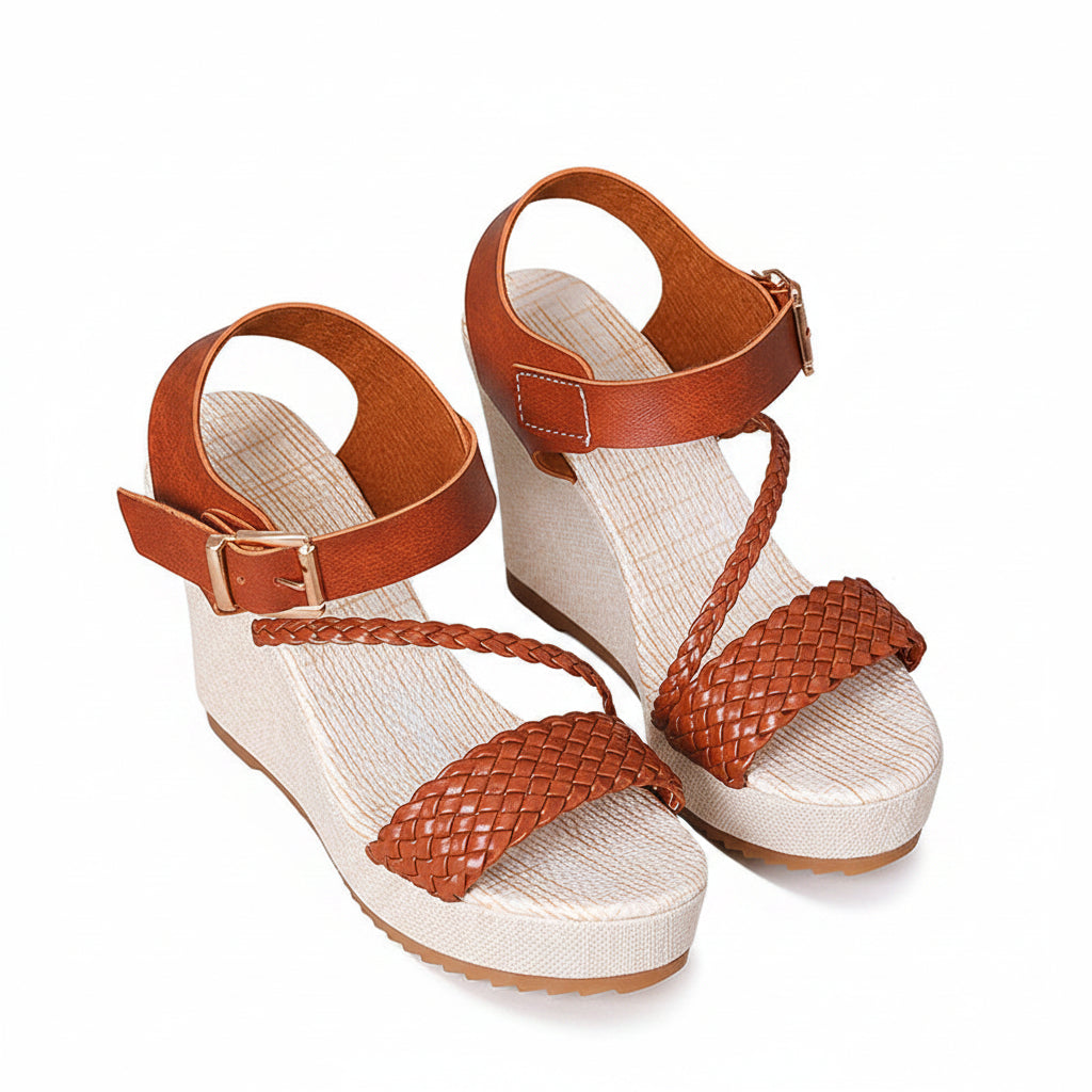 BRAIDED STRAP ESPADRILLE WEDGES