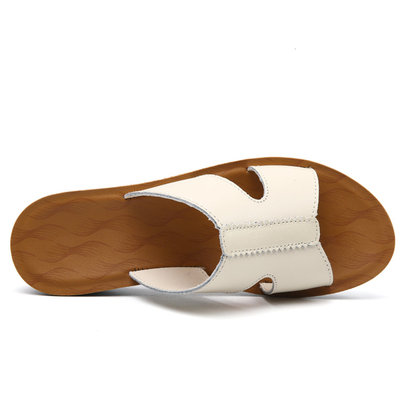 COMFORT VEGAN LEATHER WEDGE SLIDES