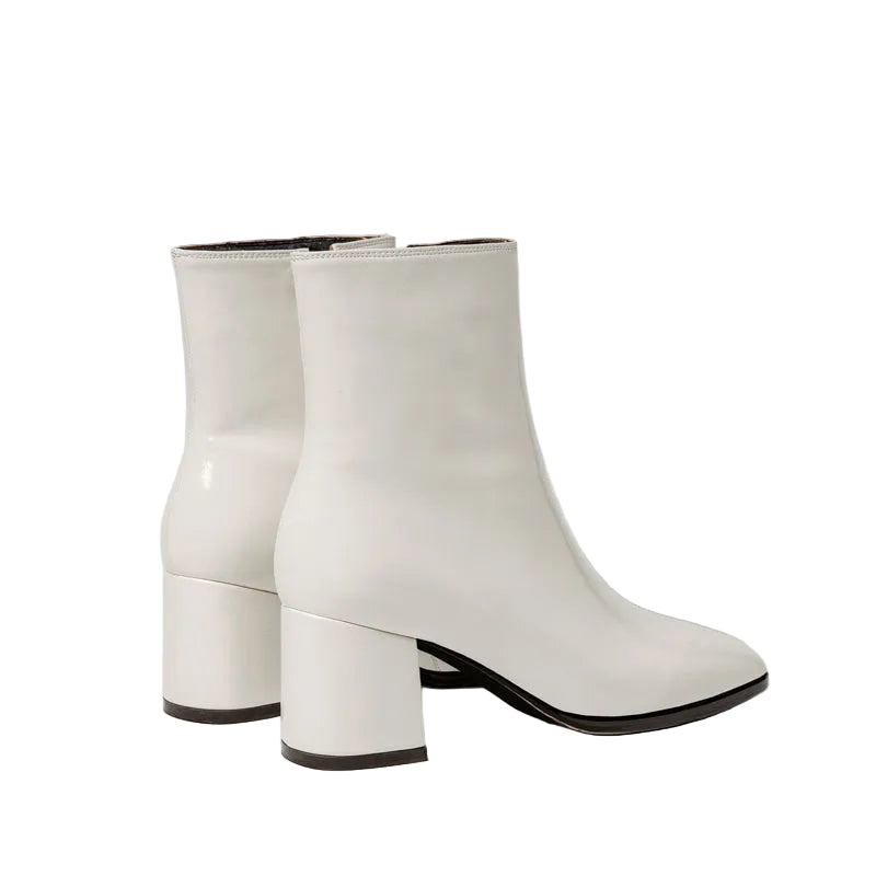 Women's Patent Square Toe Ankle Boots