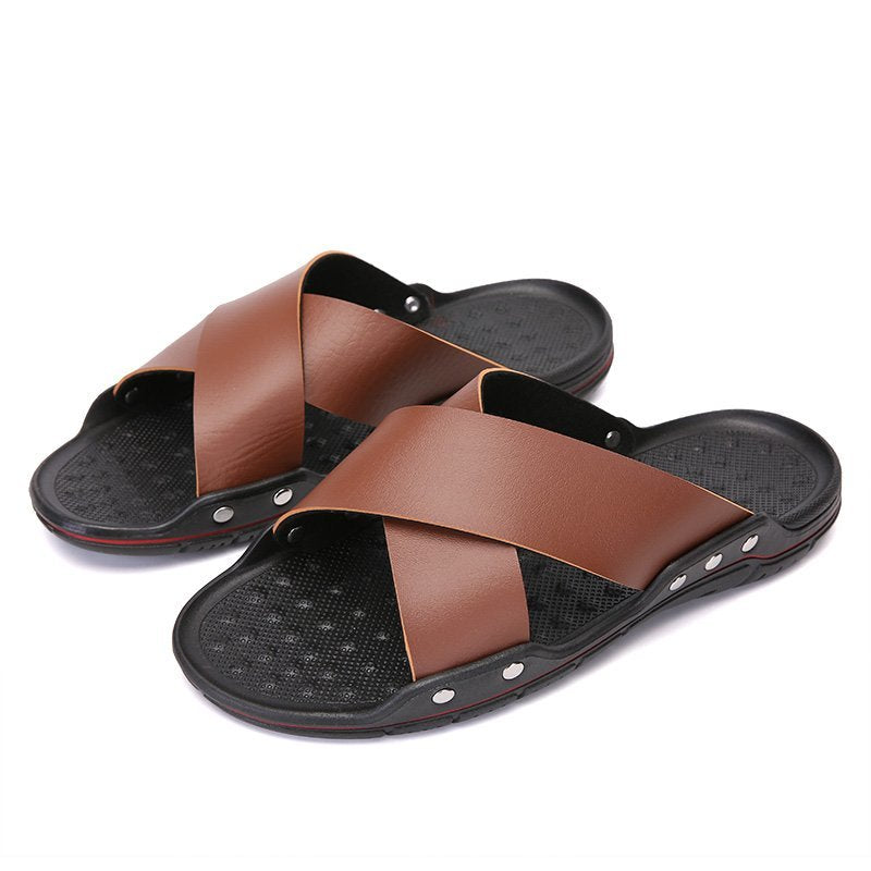 CROSS-STRAP SLIDES